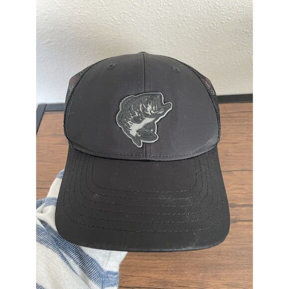 Bass Pro Shops Baseball Cap Fitted Hat Mesh Back Black S M Outdoor Hunting Fish - Picture 1 of 3